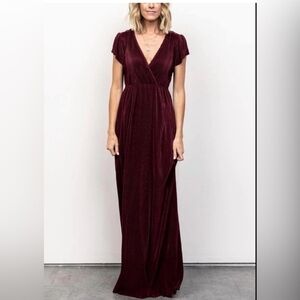 Baltic Born NWT Women's Small Athena Mulberry Burgundy Maxi Dress Elegant Formal